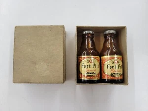 Vintage Multicolored Fort Pitt Beer Miniature Bottle Salt And Pepper Shakers - Picture 1 of 8