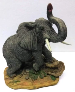 Figura Elefante 5" Hermosa Base Selva Vida Silvestre Detallada - Imagen 1 de 7