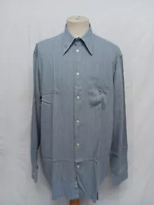 Vtg Giorgio Armani Le Collezioni Gray Striped Linen Blend Men's Casual Shirt M - Picture 1 of 7