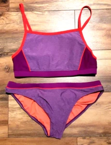 SPEEDO Bikini Athletic Purple Top Womens 12 Top Bottom 14 Swimsuit 2 Piece - Picture 1 of 15