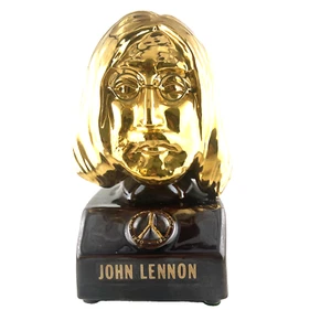 John Lennon Whiskey Decanter Bust Glass Head Brown Gold Very RARE ! VTG - Picture 1 of 15