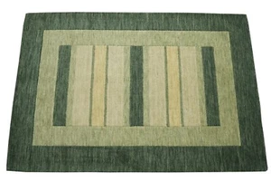 Green Beige 140x200 cm Carpet 100% Wool Oriental Hand-tufted HT617 - Picture 1 of 5