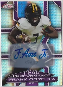 Frank Gore Jr. 2024 Sage Hit Peak Performance Rookie Auto PKA-FGJ - Foto 1 di 2