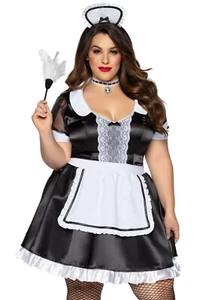 Leg Avenue 3 PC Classic French Maid, Black/White, 3X/4X - Picture 1 of 2