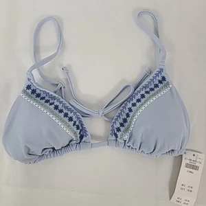 NEW Hollister Women's Embroidered Blue Bikini Top Sz XS $29.95 - Picture 1 of 5
