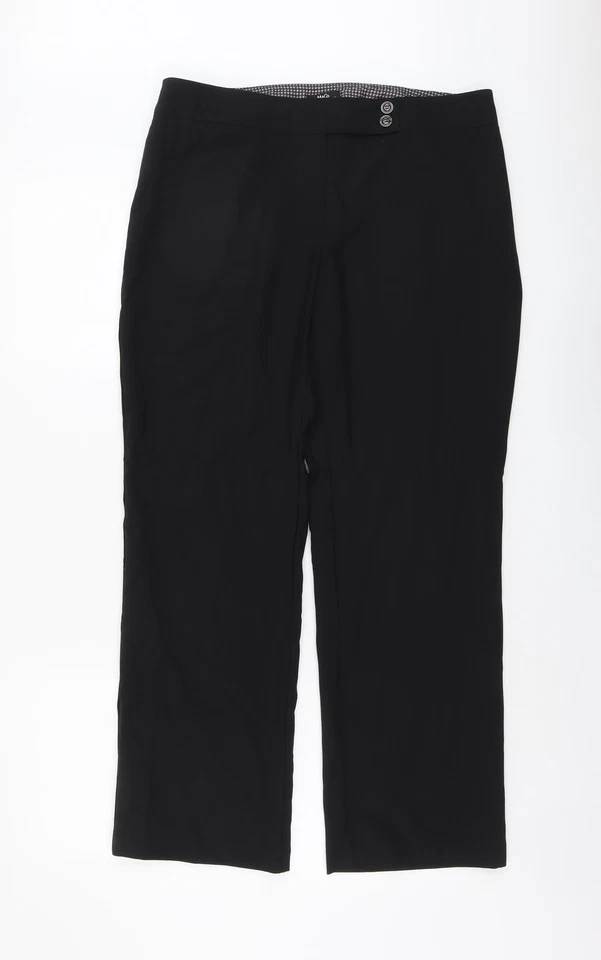 M&Co Womens Black Polyester Blend Trousers Size 14 L28 in - Image 1 of 4