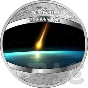 Muonionalusta Meteorite 1 oz Proof Pure Meteorite Coin 1$ Niue 2016