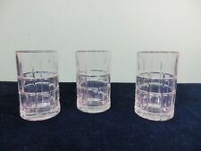 Set Of 3 Vintage Anchor Hocking TARTAN Clear 4" Juice Tumblers Glass Glasses EC