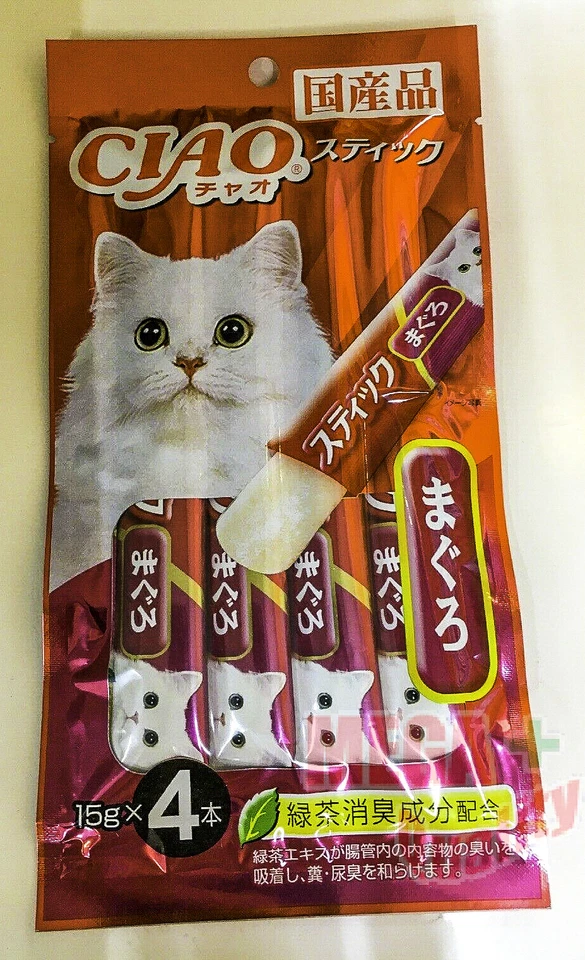 Ciao Cat Jelly Stick Lick Treats Inaba Feline Lickable Vit E Snack Flavour 15gx4 - Image 1 of 3