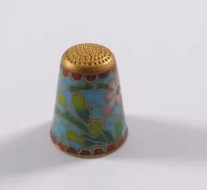 Fingerhut China Cloisonne Messing Bronze - Bild 1 von 5