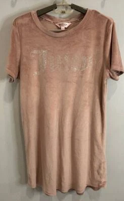 Juicy Couture Ropa de Dormir Rosa Terciopelo Manga Corta Vestido de Noche Rosa Estrás M Foto 1 de 4