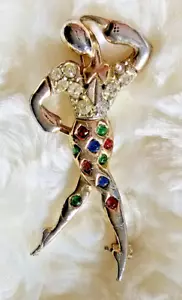 Ballet Of Jewels Brooch Pin Harlequin Male Dancer Carnival Unsigned BOUCHER READ - Picture 1 of 6