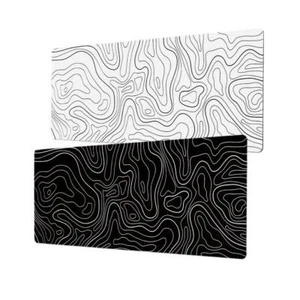 Topographic Mouse Pad Mat Gaming Large Long Extend Black/White Mousepad Big H4 - Picture 1 of 23