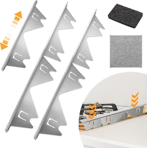 2 Pack Stainless Steel Stove Gap Covers, Adjustable Stove Counter Gap Filler - Picture 1 of 12