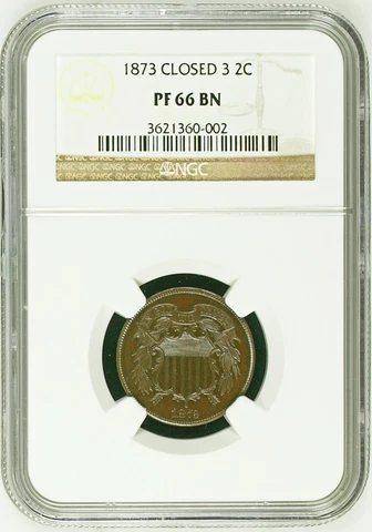 1873 NGC PR66 Mintage 600  Proof-Only Two Cents KEY 2C Cover