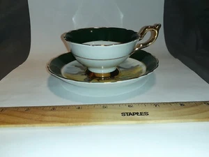 VTG Regency Three Pheasants in Flight Tea Green Cup Saucer Bone China England - Picture 1 of 15