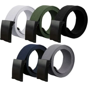 Kruze Belts Mens Womens Unisex Army Cotton Canvas Webbing Buckle Belt for Jeans - Picture 1 of 19