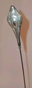 Antiguo alfiler de plata esterlina Aestheti victoriano reposado decoración dimensional 12" - Imagen 1 de 7