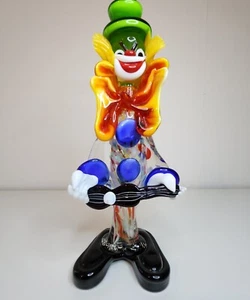 Murano Glass Clown With Guitar 24.5cm (31) - Picture 1 of 8