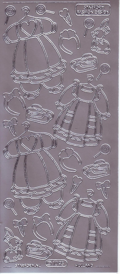 * Aufkleber Stickerbogen Sticker Mädchen Kleid Bekleidung Geburt  Taufe (583A - Bild 1 von 1