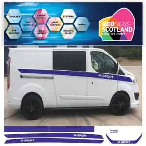 TRANSIT CUSTOM LWB KIT VAN M-SPORT GRAPHICS STICKERS DECALS STRIPES - Picture 1 of 4
