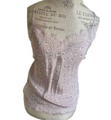 Victoria's Secret Cami Майка женщин кружева отделки S шелковистый цветочный y2k стиль сексуальный - Изображение 1 из 4