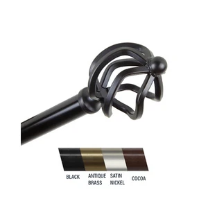 Central Design Giro 0.81 in. Curtain Rod 48-84 in. - Black - Picture 1 of 1