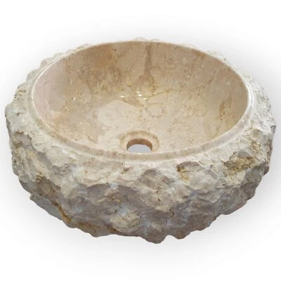 Natural Stone Sink Marble Countertop Wash Bowl Hand Sink Round WC - Image 1 of 4