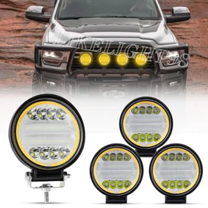 Barra de luces de trabajo LED blancas/ámbar de 5" vainas redondas lámpara antiniebla conducción todoterreno 4x4 ATV - Imagen 1 de 15