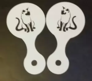 2 x Siamese cat coffee cup stencils reusable cafe latte cappuccino gift - Picture 1 of 2