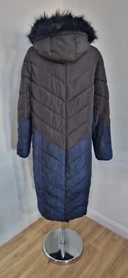 Ted Baker padded winter coat size 3 UK 12 snakeprint hooded blue black Hylea - Image 1 of 4