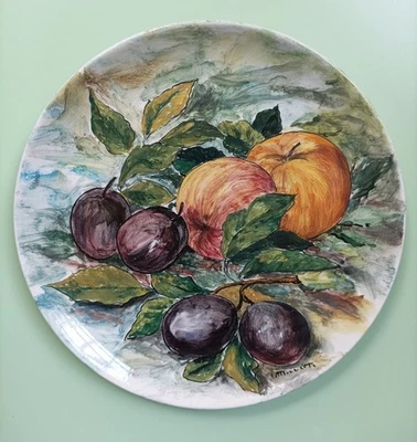 PIATTO CERAMICA CARMENTA Carmignano di Brenta Dipinto firma Evaristo Costacurta? - Immagine 1 di 4