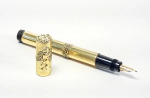 ⚜️ Alte Stift Füllfederhalter Kaweco Safety Epoche 1920S Laminat Gold Einrastend - Bild 1 von 15
