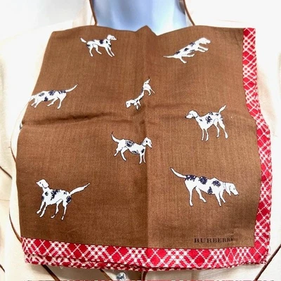 Sin usar - Mini bufanda/pañuelo Burberry algodón 19" marrón oscuro rojo Nova (85 Foto 1 de 4