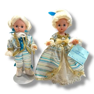 Madame Alexander 8”Dolls George & Martha Washington 1998 #79940 COA W/Box (READ) - Picture 1 of 24