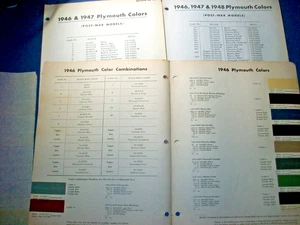 1946 Plymouth DuPont car auto Paint Chips booklet set- Good - Picture 1 of 2