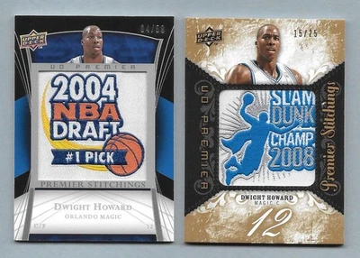 2007-08 (2 карты) DWIGHT HOWARD 'MAGIC' стежки патч-карты #15/25 и #04/50 - Изображение 1 из 2