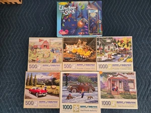 Lot of 7-Bits and Pieces Puzzles- 1000/500 piece-complete-no missing-ex. cond. - Picture 1 of 1