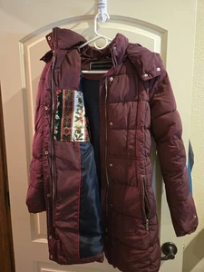 Tommy Hilfiger Women's Coat, Puffer Size Medium, Maroon - Picture 1 of 12