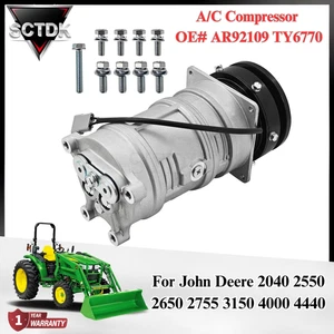 A/C Compressor AR92109 TY6770 for John Deere 2040 2550 2650 2755 3150 4000 4440 - Picture 1 of 18
