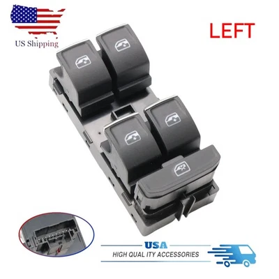 5G0-959-857-E-WZU Left Window Switch For Volkswagen e-Golf Golf GTI Jetta Tiguan - Imagem 1 de 4