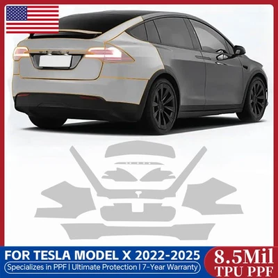 2022-2025 Tesla Model X Rear Bumper Precut Paint Protection Film Gloss PPF TPU - Image 1 of 4
