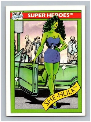 Tarjeta coleccionable 1990 Marvel Universe Series 1 #39 She-Hulk Super Heroes Impel Foto 1 de 4