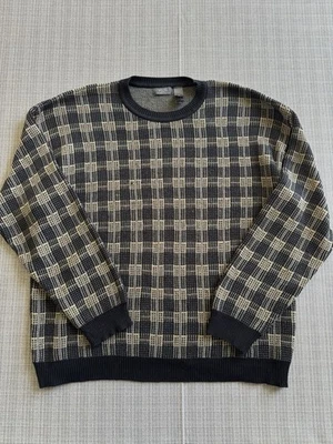 Suéter a cuadros negro y tostado Crazy Horse talla 2XL para hombre Foto 1 de 4