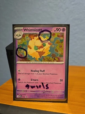 Pokémon Whimsicott #019 Phantasmal Flames Black Star PROMO Cosmic Holo 2 Swirls  - Image 1 of 4
