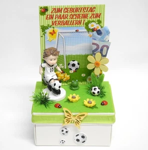 Geldgeschenk Geschenkschachtel Geburtstag ⚽ Fußballer ⚽  Geschenkbox Geschenk - Bild 1 von 3