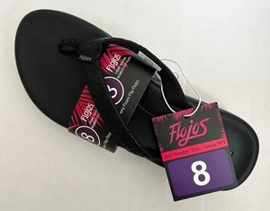 Flojos Ladies Rosita Flip Flops Sandals Thongs, Black Size 8 - NWT - Picture 1 of 10