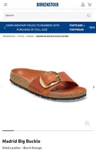 Birkenstock Madrid Big Buckle Slide Sandals Oiled Leather Burnt Orange NEW - Picture 1 of 1