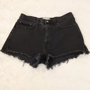 Abercrombie Fitch 10 (30) Mom Denim Shorts High Rise Black Curve Love Women’s - Picture 1 of 5