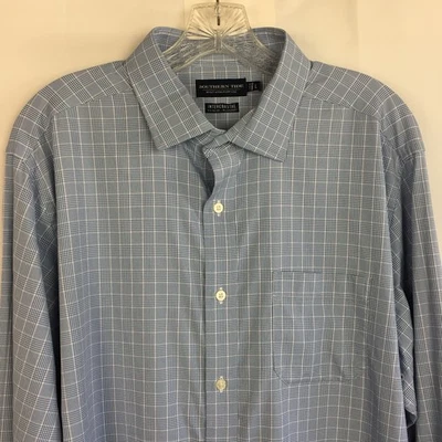Southern Tide Intercoastal Blue Check Plaid Performance Sport Shirt Size Large - Image 1 of 4